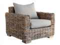 Sillones de ratán con estructura tejida 82x84x78 cm - Natural y gris claro - Diseño clásico para exterior