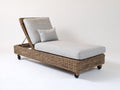 Tumbonas 190x75x88 cm - Ratán trenzado - Natural-Gris claro - Respaldo reclinable y ruedas
