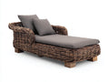 Tumbonas 185x82x80 cm - Ratán trenzado - Natural-Gris oscuro - Diseño chaise longue con reposabrazos