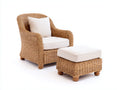 Sillones de ratán 85x88x92 cm - Ratán trenzado - Natural-Beige - Sillón con reposapiés y diseño envolvente